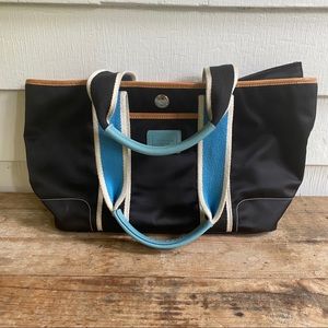 Nylon Small Navy Blue Coach Tote Bag Purse